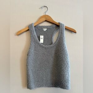 Aerie Womens Racerback Cozy Crop Grey Tank Top NWT Size Medium M Retails For $29